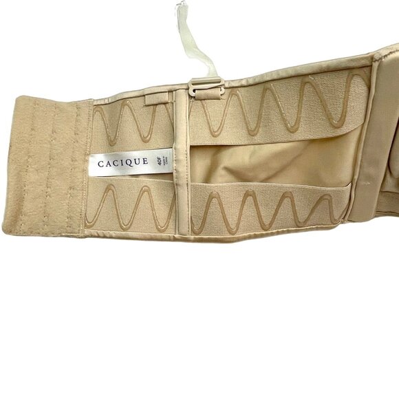 Cacique 40F Tan Strapless Bra Lined Underwire Lightly Padded Removable Straps - Picture 10 of 13